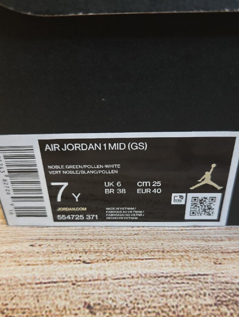 Nike Air Jordan 1 Mid Noble Green Pollen White - Picture 6 of 7